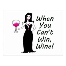 Wine Vixen Simply Wicked When You Can't Win, Wine Postcard