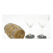 WineBarrelGlasses110709 copy Photo Greeting Card