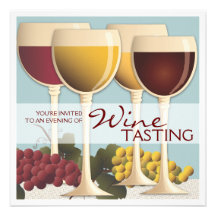 Wineglass & Grapes Wine Tasting Party Invitation