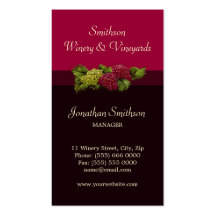 Winery / Vineyards Oenology business card