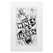 Wines & Liquors Retro Style Advert Stationery Paper