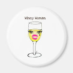 WINEY WOMAN WHITE WINE PRINT MAGNET