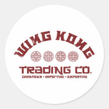 wing kong trading co. big trouble in little china round sticker