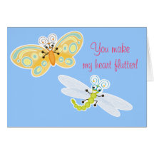 Wing-Nutz™_Fluttering Buddies_ My heart flutter 3 Greeting Card