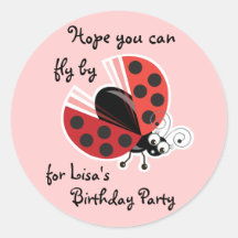 Wing-Nutz™_Ladybug (Dotty)_ sweet  & fun Round Stickers