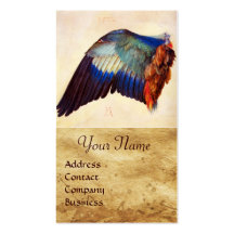 WING OF A ROLLER  ON  ANTIQUE PARCHMENT  Monogram Business Cards