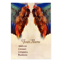 WING OF A ROLLER  ON  ANTIQUE PARCHMENT  Monogram Business Card Template