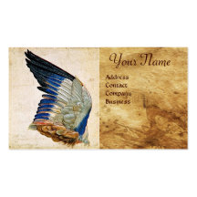 WING OF A ROLLER  ON  ANTIQUE PARCHMENT  Monogram Business Card Templates