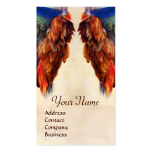 WING OF A ROLLER  ON  ANTIQUE PARCHMENT  Monogram Business Card
