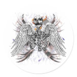 Winged Death Round Stickers