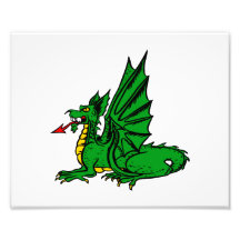 Winged dragon red tongue side.png photographic print