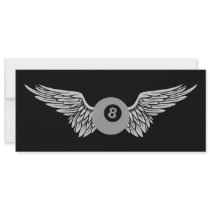 winged eightball personalized invitation