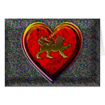 Winged Golden Lion Heart Rounded Edit II Card