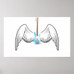 Winged Guitar Poster