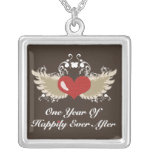 Winged Heart 1st Anniversary Necklace
