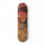 winged heart grunge vector art skate board