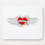 winged heart mouse pad