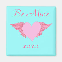 Winged Heart Valentine Refrigerator Magnets