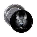 Winged Hockey Pinback Buttons