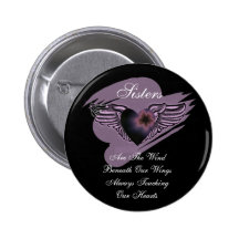 Winged Sisters Heart Button