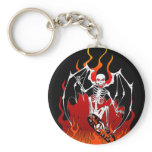 Winged "Skate Death" Skating Skeleton Key Chain keychains