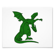 winged standing mean dragon green.png photographic print
