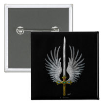 Winged Sword Pinback Buttons