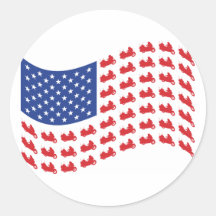 winger-flag-wave round stickers