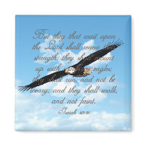 Wings as Eagles, Isaiah 40:31 Christian Bible Fridge Magnets