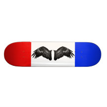 " WINGS IN RED , WHITE , AND BLUE " . SKATE BOARD DECKS