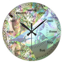 Wings of Angels Celestite Crystals Abstract Clock
