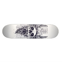 Wings Of Death Skateboard Tattoo Design