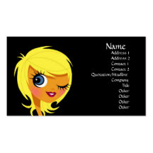 Winking Blonde Girl Business Cards