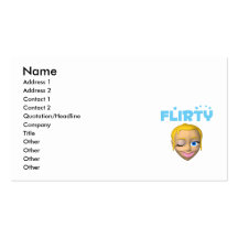Winking Flirty Girl Business Cards
