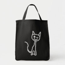 Winking Grey Cat. Bag