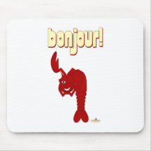 Winking Red Lobster Bonjour Mouse Pads