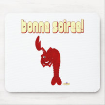Winking Red Lobster Bonne Soiree Mouse Pad
