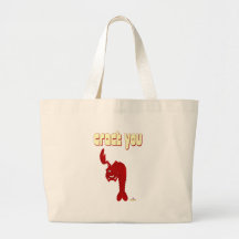 Winking Red Lobster Crack You Canvas Bags