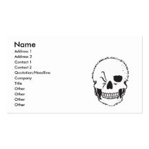 winking skull business cards