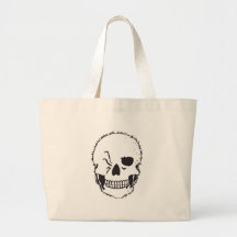 winking skull canvas bag