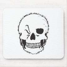 winking skull mousepad