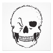 winking skull personalized invitation