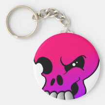 Winking Skull Purple Doom Keychain