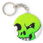 Winking Skull Toxic Green Keychain