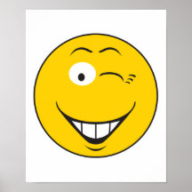 Winking Smiley Face Posters