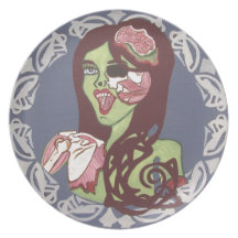 Winking Zombie Girl Plate