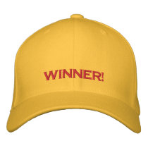 "WINNER!", PC GAME PLAYER CAP EMBROIDERED BASEBALL CAPS