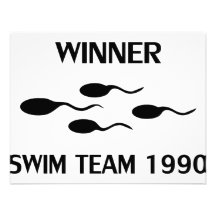 winner swim team 1990 icon personalized invitations