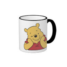 Winnie the Pooh hands on face smiling Mugs