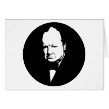 Winston Churchill -- Black and White Greeting Card